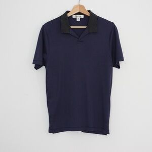 Harry Rosen Dark Blue Polo Shirt 100% Cotton Size S